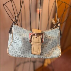 Vintage Villager Stylish Blue and Beige Women's Bag